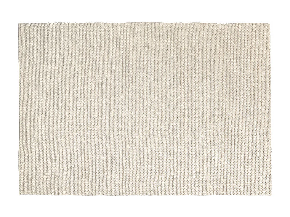 QUENTIN - Tapis rectangulaire 160x230cm en laine tissée couleur blanc