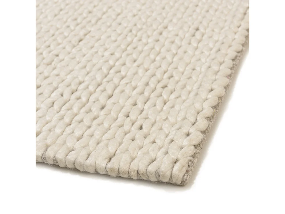 QUENTIN - Tapis rectangulaire 160x230cm en laine tissée couleur blanc