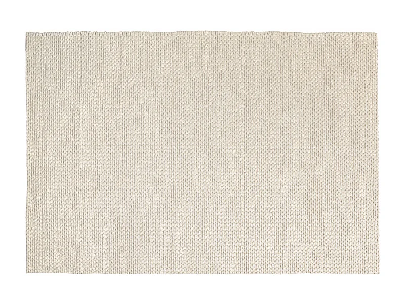 QUENTIN - Tapis rectangulaire 160x230cm en laine tissée couleur blanc
