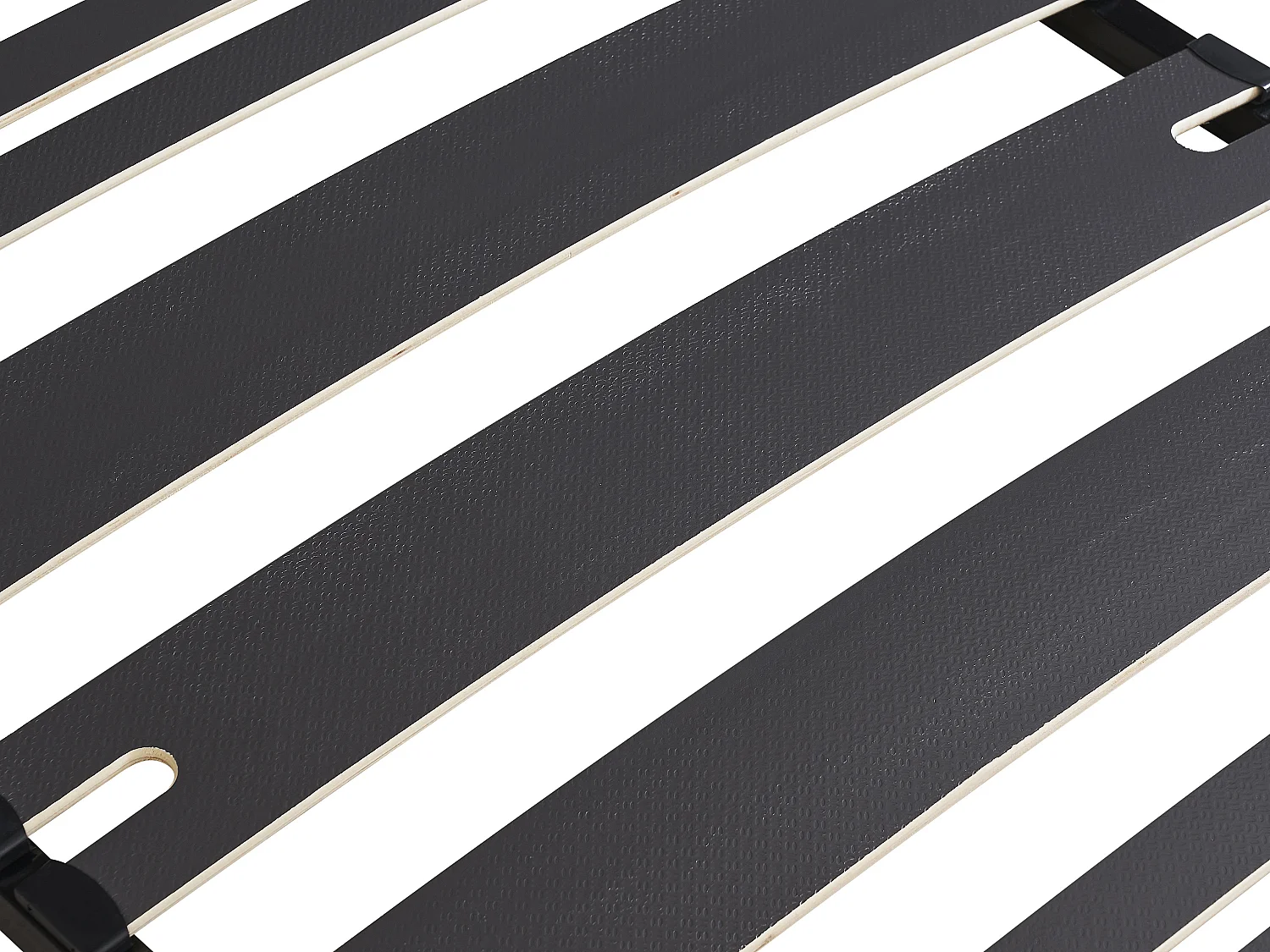 Gestell Lattenrost 90 x 190 cm - 15 Latten - 3 Zonen für verstärkten Halt im Lendenbereich - Mit Füßen - Schwarz - CERRISI von YSMÉE