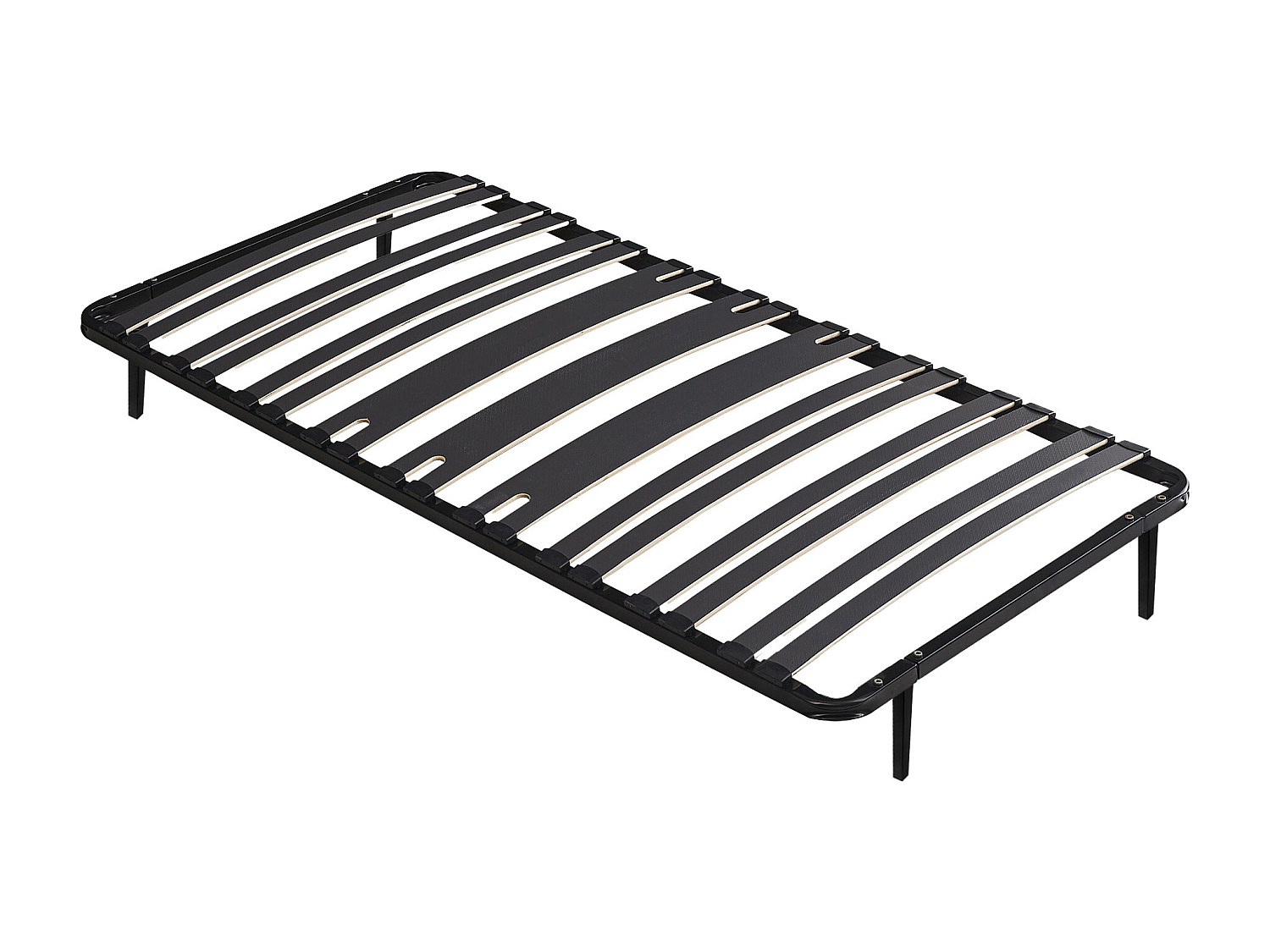 Sengegrunnramme med lister 90 x 190 cm - 15 lister - 3 soner med forsterket korsryggstøtte - Med ben - Svart - CERRISI fra YSMÉE