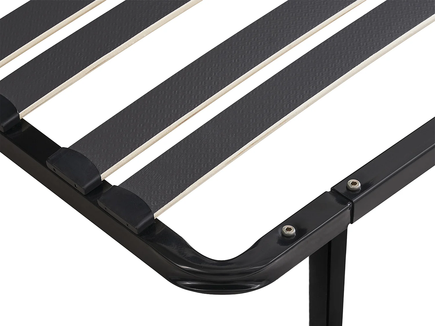 Stelaż z listewkami 140 x 190 cm - 2 x 15 listewek - 3 strefy wzmocnionego podparcia odcinka lędźwiowego - Z nóżkami - Czarny - CERRISI marki YSMÉE