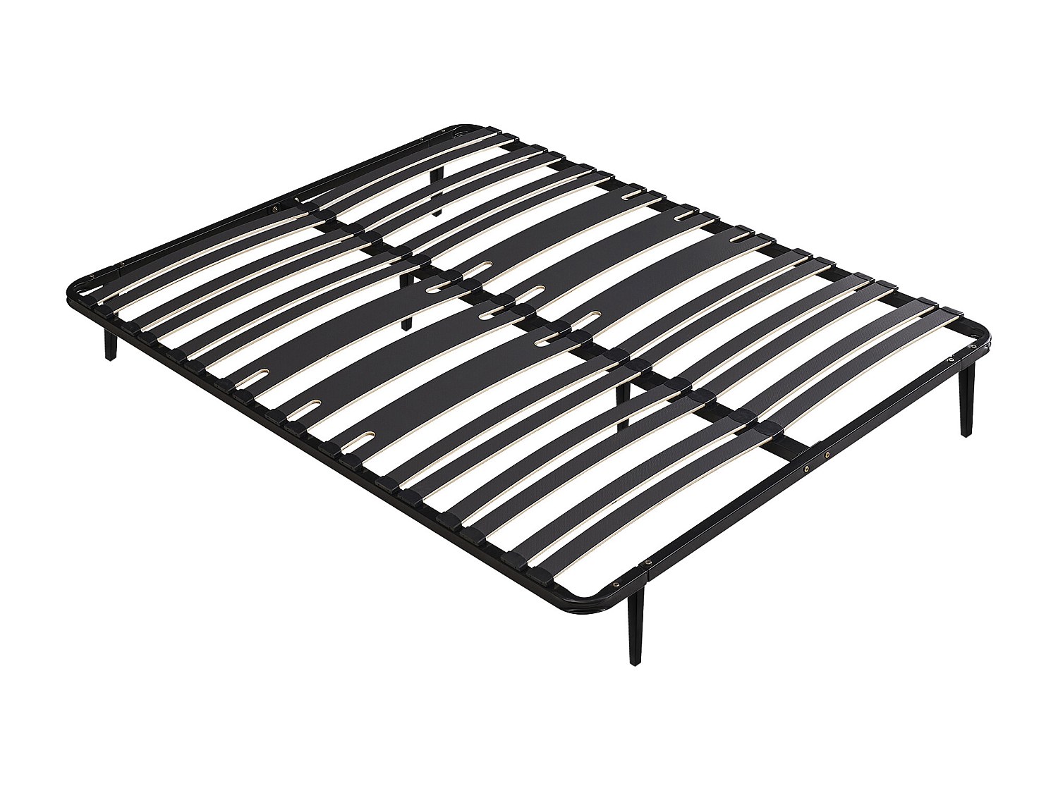Vente-unique Gestell Lattenrost 140 X 190 Cm - 2 X 15 Latten - 3 Zonen Für Verstärkten Halt Im Lendenbereich - Mit Füßen - Schwarz - Cerrisi Von YsmÉE