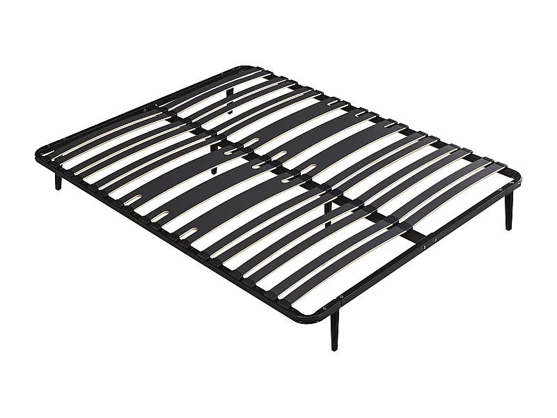 Rete a doghe 140x190cm 2x15 doghe 3 zone per un supporto lombare rinforzato Con piedi Nero  - CERRISI di YSMÉE