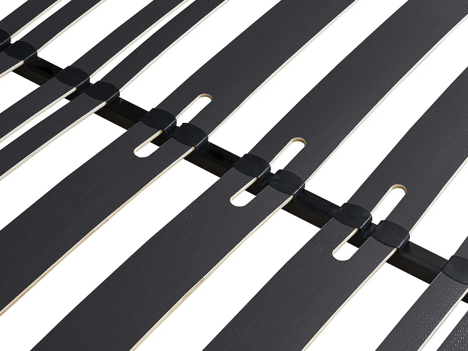 Sommier cadre à lattes 160 x 200 cm - 2 x 15 lattes - 3 zones soutien lombaire renforcé - Avec pied - Noir - CERRISI de YSMÉE