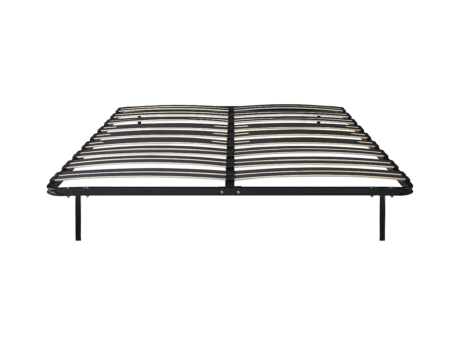 Somier de láminas para montar 160 x 200 cm - 30 láminas - 3 zonas de soporte lumbar reforzadas - Con patas - Negro - CERRISI de YSMÉE