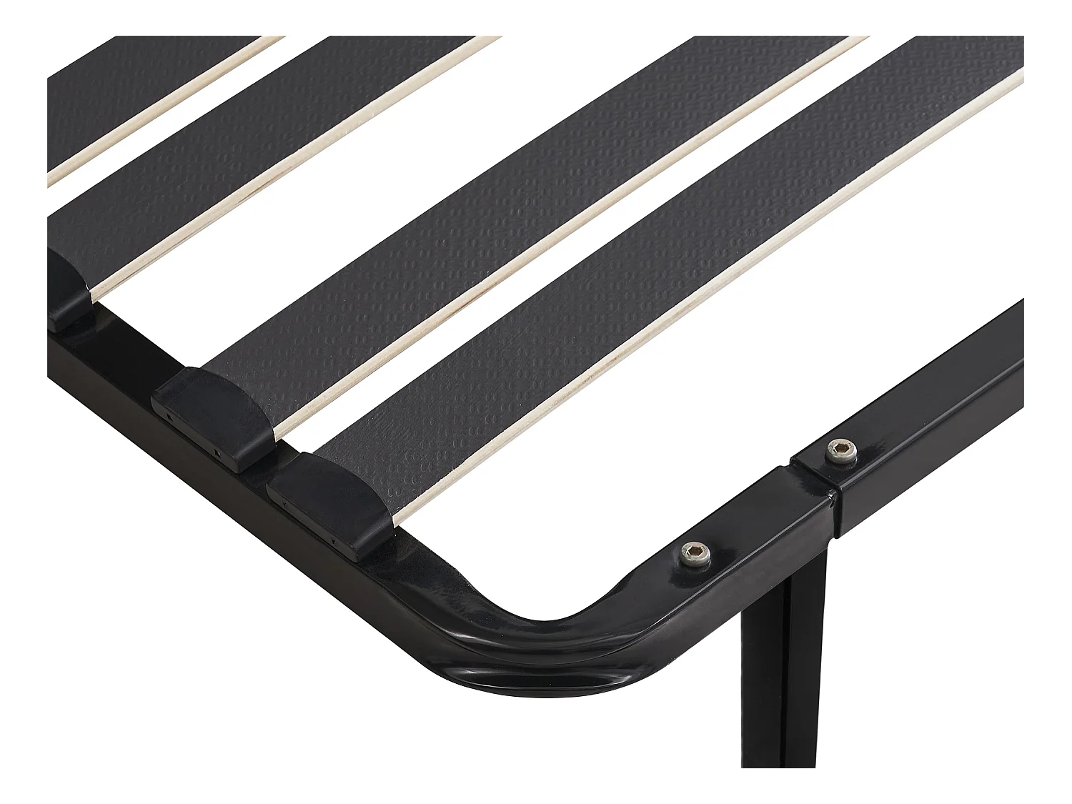 Somier de láminas para montar 160 x 200 cm - 30 láminas - 3 zonas de soporte lumbar reforzadas - Con patas - Negro - CERRISI de YSMÉE