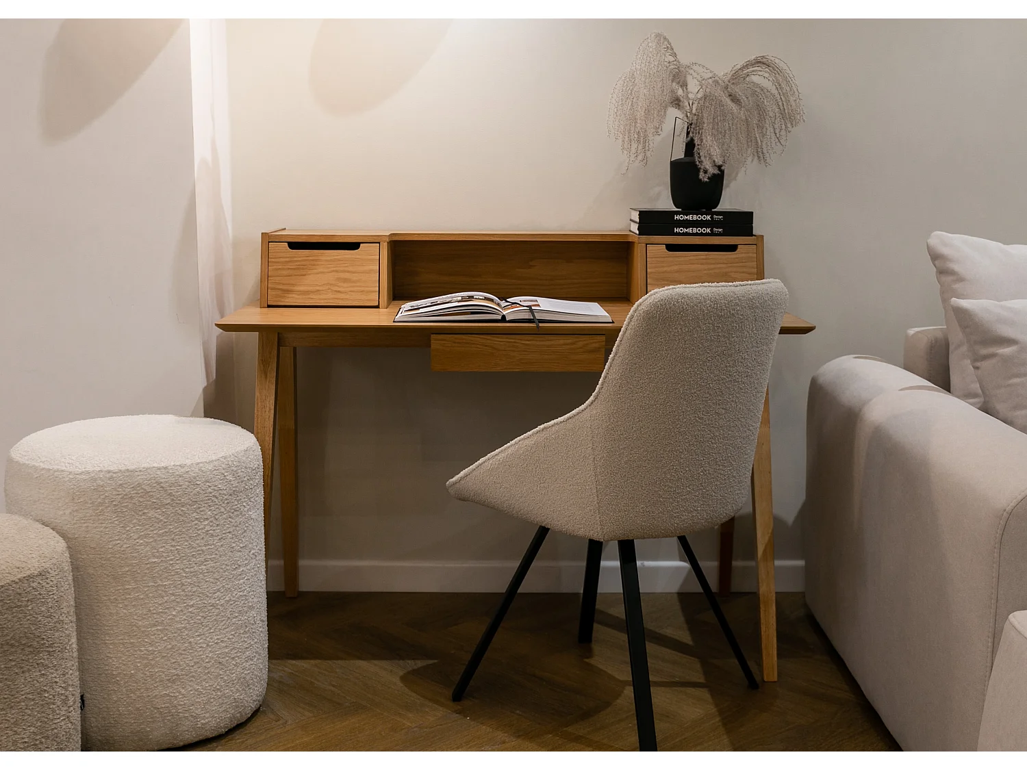 Bureau en bois - 120x60 cm - chêne naturel - MORTMED