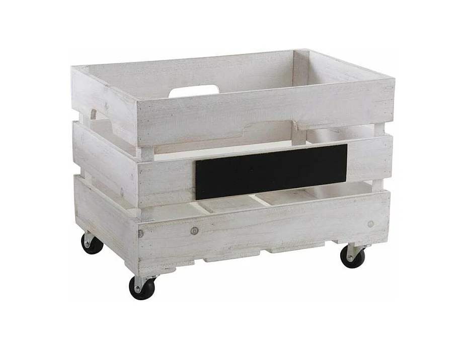 Caisses de rangement en bois blanchi (Lot de 2)