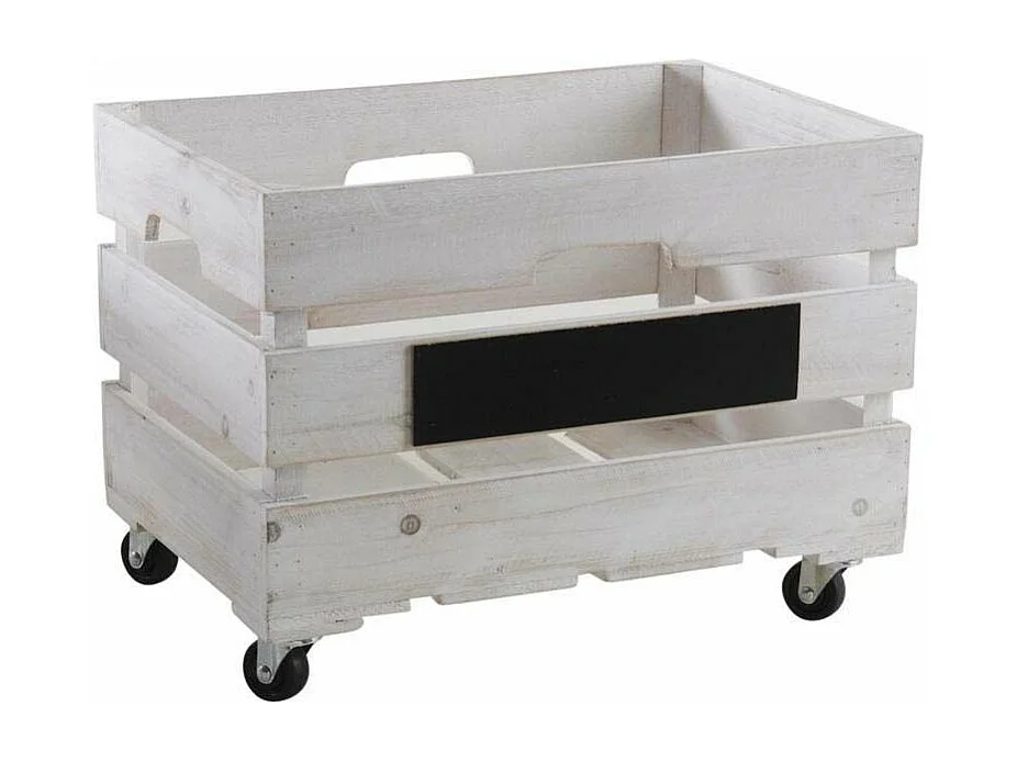 Caisses de rangement en bois blanchi (Lot de 2)