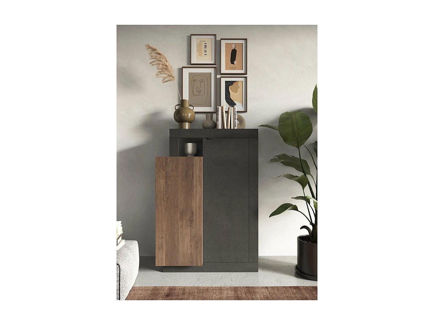 Meuble rangement 2 portes Journey - H142 cm