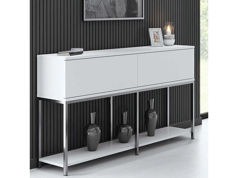 Aparador Lord Blanco Plata 150x30x80 cm