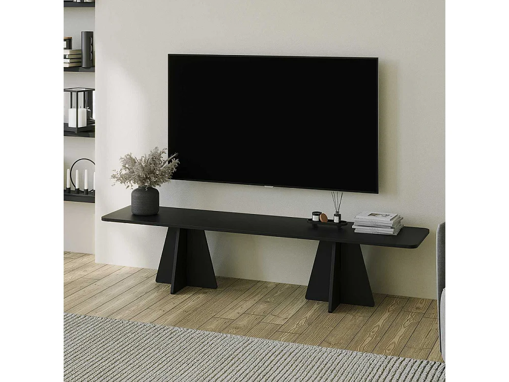 Meuble TV moderne Ralio L180cm Noir