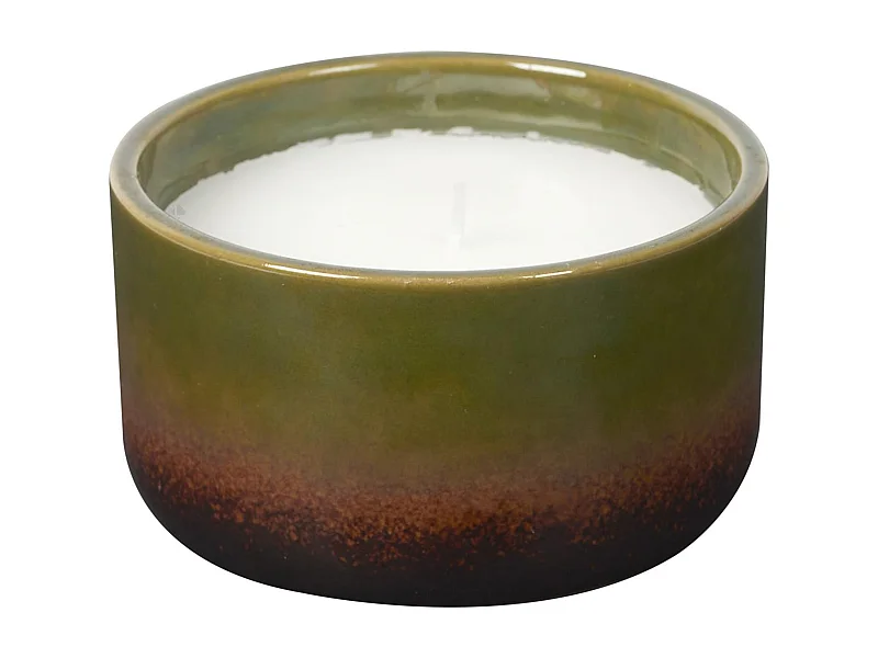 Bougie parfumée 2% pot en céramique vert TERRA senteur brume des bois