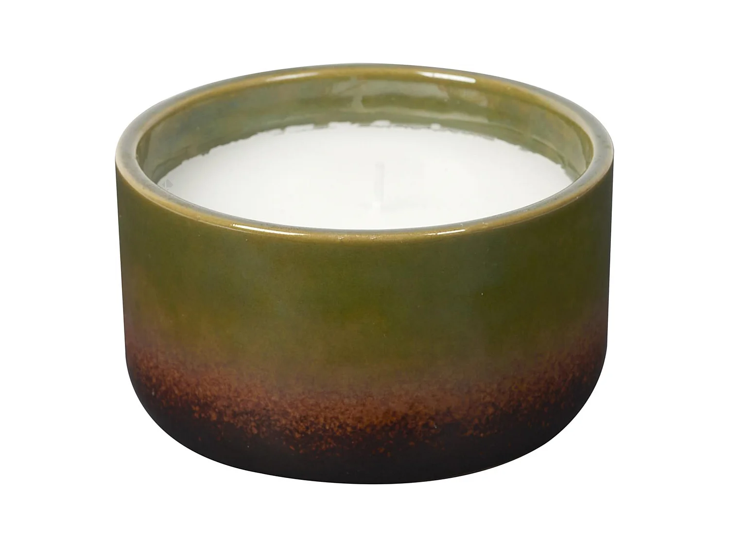 Bougie parfumée 2% pot en céramique vert TERRA senteur brume des bois