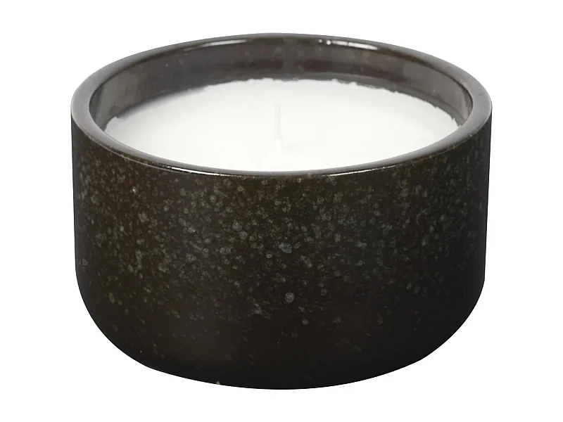 Bougie parfumée 2% pot en céramique noir TERRA senteur bois épicé