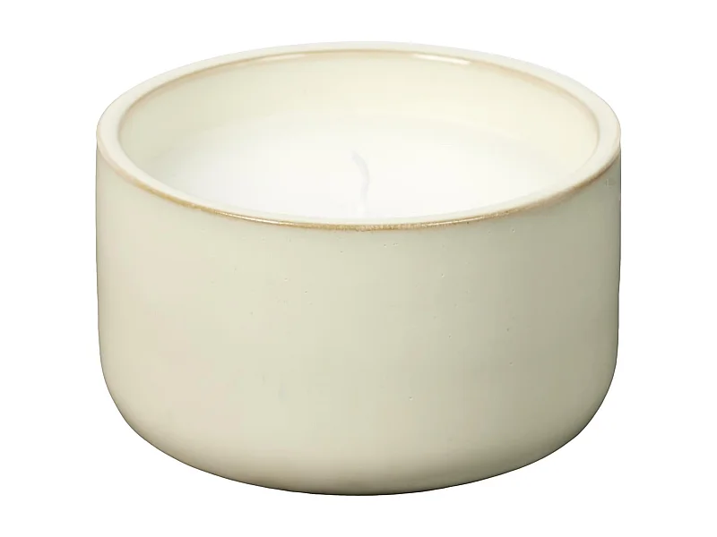 Bougie parfumée 2% pot en céramique blanc TERRA senteur bois gingembre