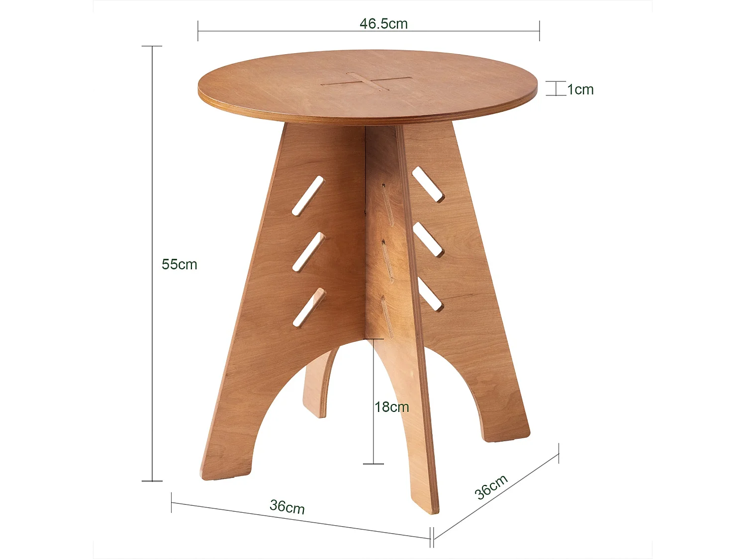 SoBuy brun soffbord med koniska anslutningar 46.5x46.5x54.5cm, industriell HFBT01-BR