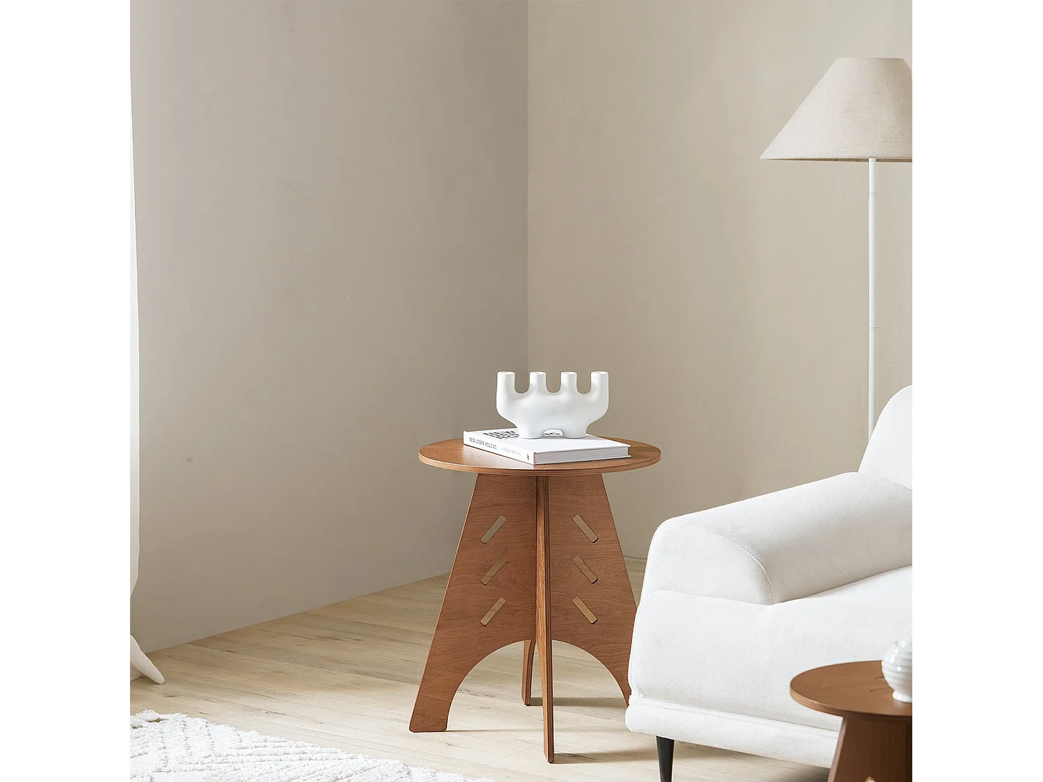 SoBuy brun soffbord med koniska anslutningar 46.5x46.5x54.5cm, industriell HFBT01-BR