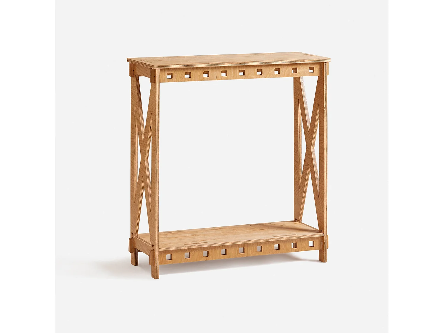 SoBuy Houten consoletafel, design entreeconsole, bankuiteinden, decoratieve tafel voor woonkamer, hal, slaapkamer, 80 x 30 x 87,5 cm, pen- en gatstructuur, HFSB01-N