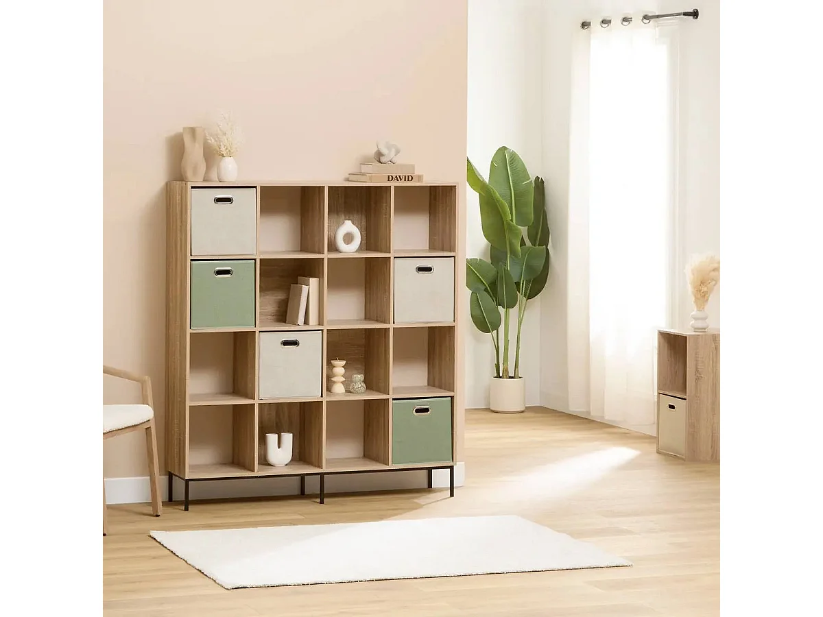 Étagère 16 Cases "Mix N'Modul" 135cm Naturel