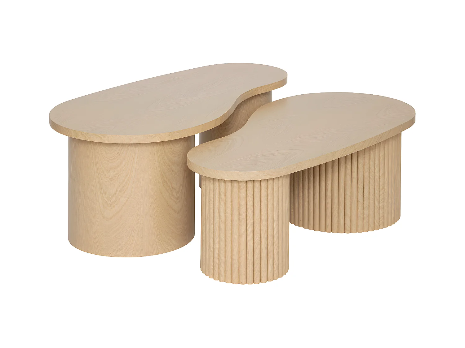 Lot de 2 Tables basses placage effet bois