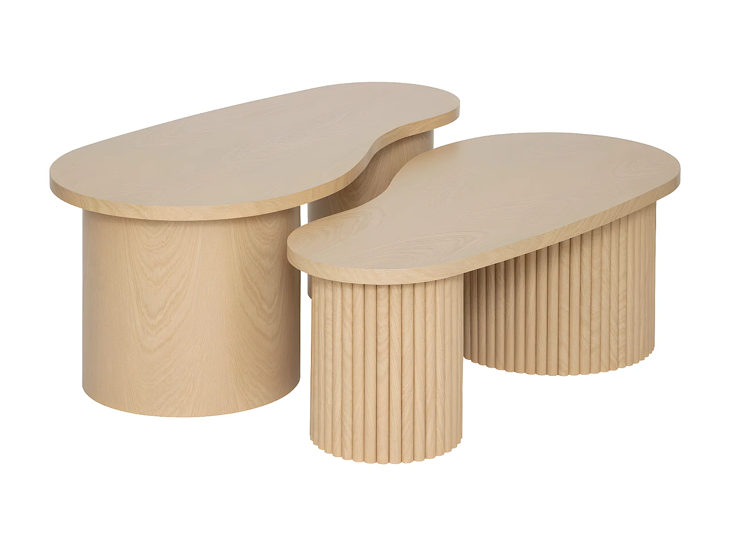 Lot de 2 Tables basses placage effet bois