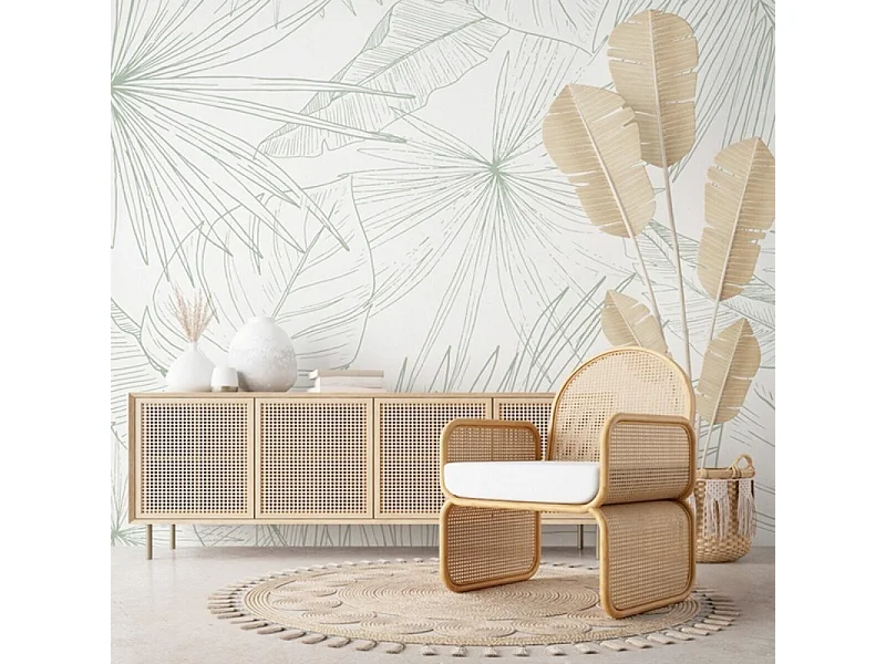 Papier peint panoramique - Lamnar - Vert - intissé : 150g/m² - 7 lés : 336x270cm