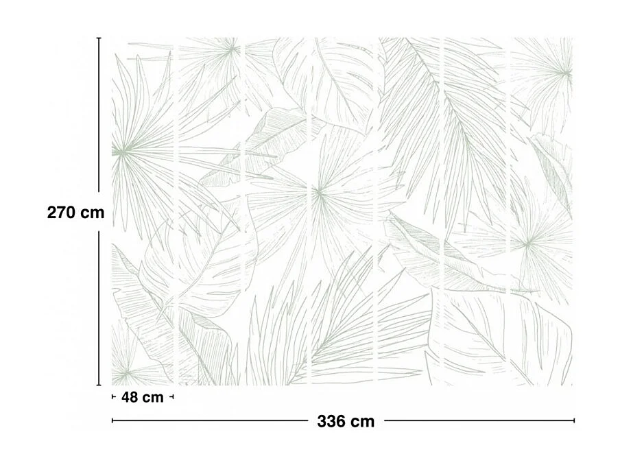 Papier peint panoramique - Lamnar - Vert - intissé : 150g/m² - 7 lés : 336x270cm