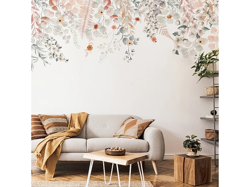 Papier peint panoramique - Flowers in Rain - Multicolore - intissé : 150g/m² - 7 lés : 336x270cm