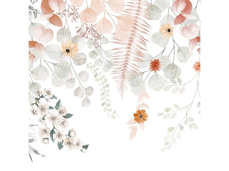 Papier peint panoramique - Flowers in Rain - Multicolore - intissé : 150g/m² - 7 lés : 336x270cm