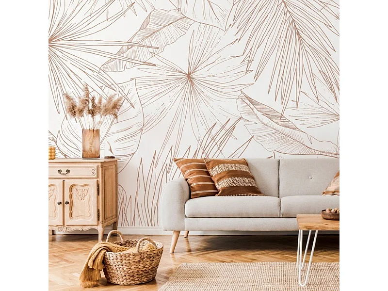 Papier peint panoramique - Lamnar - Orange - intissé : 150g/m² - 7 lés : 336x270cm