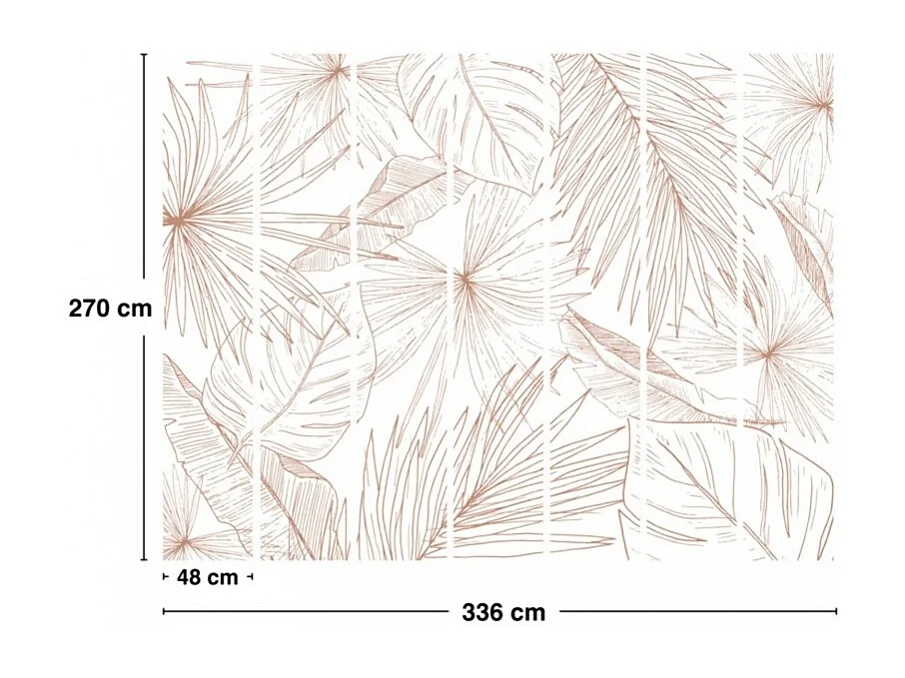 Papier peint panoramique - Lamnar - Orange - intissé : 150g/m² - 7 lés : 336x270cm