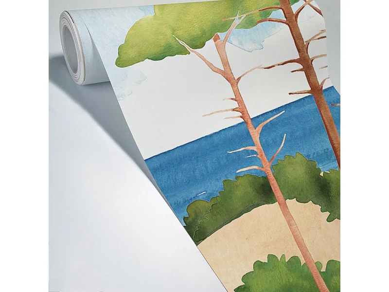 Papier peint panoramique - Les Landes - Multicolore - intissé : 150g/m² - 7 lés : 336x270cm