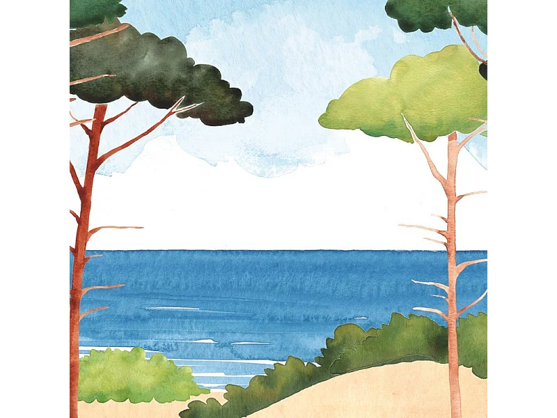 Papier peint panoramique - Les Landes - Multicolore - intissé : 150g/m² - 7 lés : 336x270cm