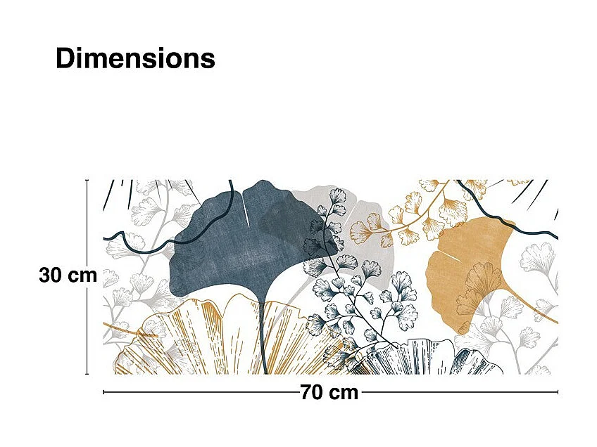 Crédence adhésive pour salle de bain en PVC floral doré et bleu 140x30 cm (en 2 bandeaux)