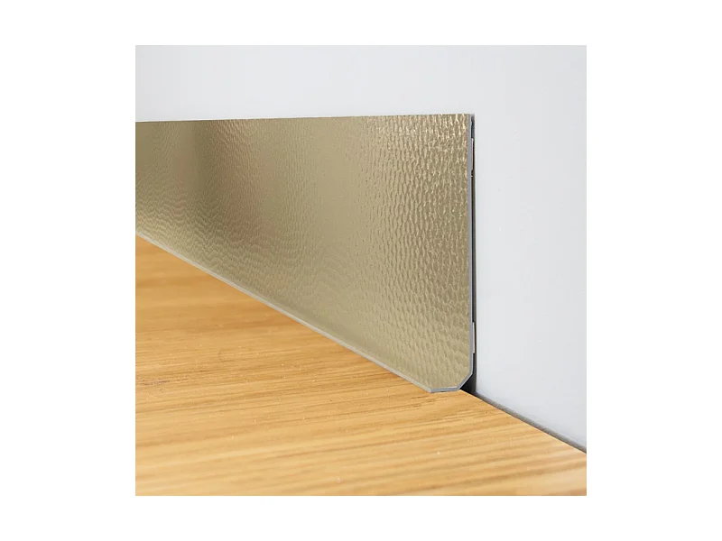 Plinthes PVC adhésives décoratives pour sol - Lot de 10 - 100x8 cm (10m) Jaune - Laiton Martelé