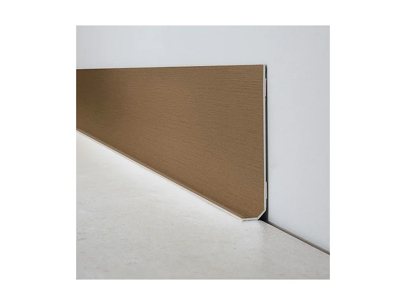 Plinthes PVC adhésives décoratives pour sol - Lot de 10 - 100x8 cm (10m) Marron - Bronze Brossé