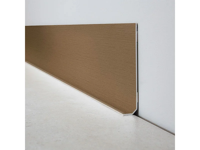 Plinthes PVC adhésives décoratives pour sol - Lot de 10 - 100x8 cm (10m) Marron - Bronze Brossé