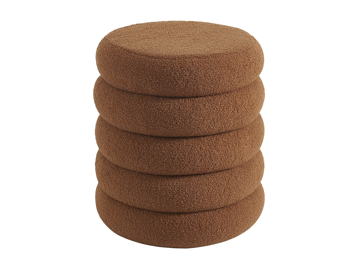 Pufe em tecido bouclé terracota - ECAMBI