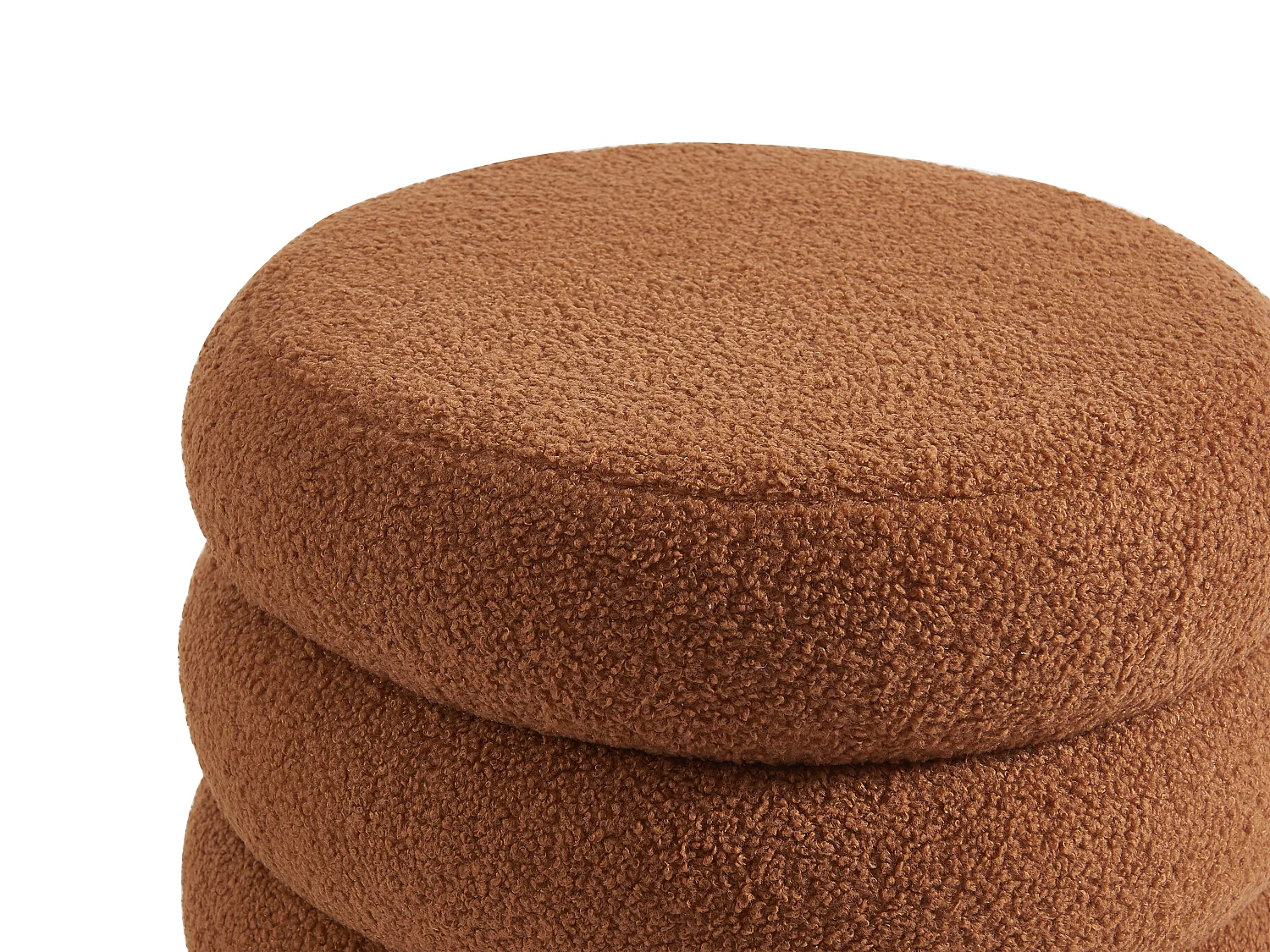 Pouf en tissu bouclette terracotta ECAMBI