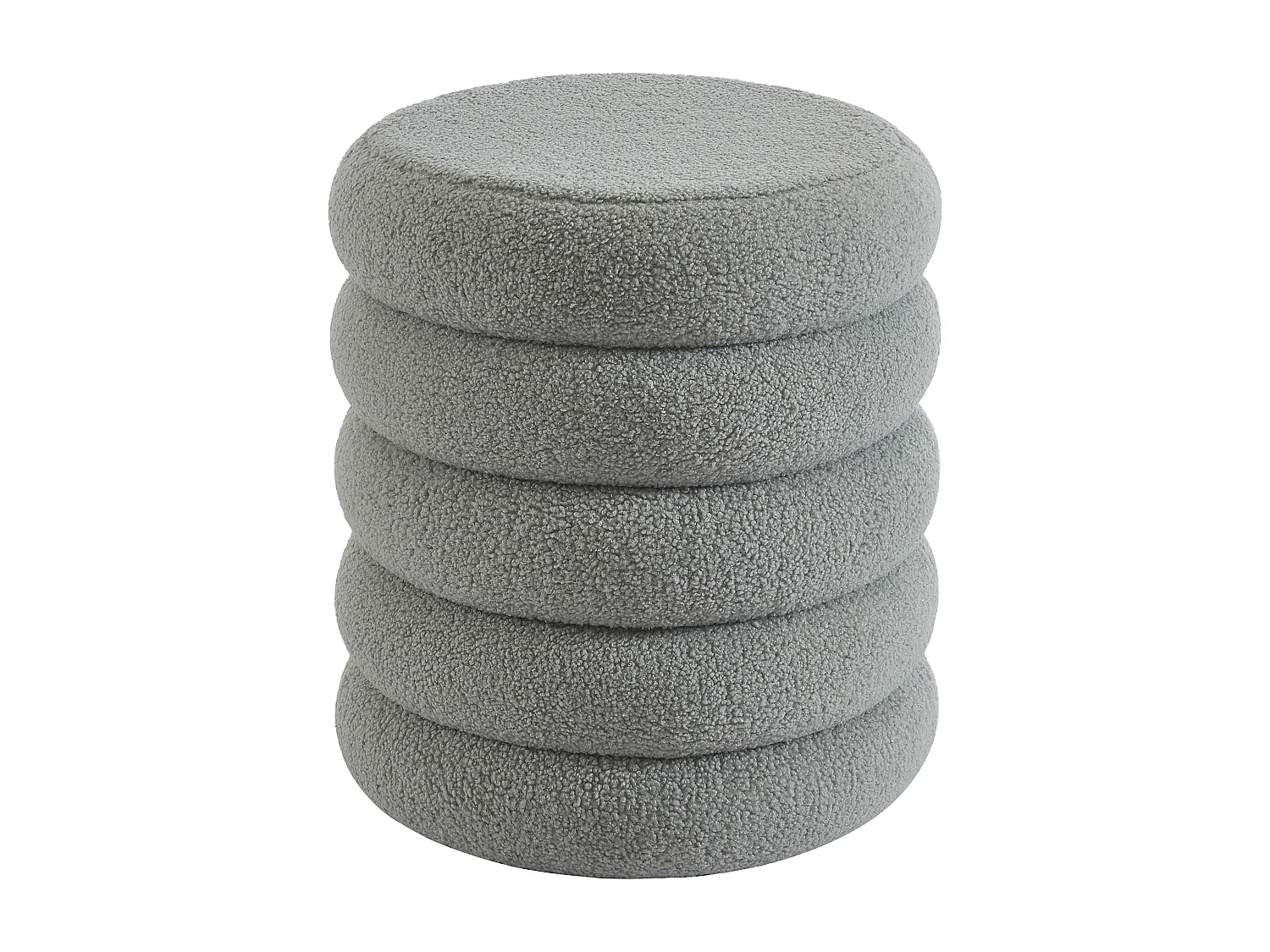 Pouf en tissu bouclette gris ECAMBI