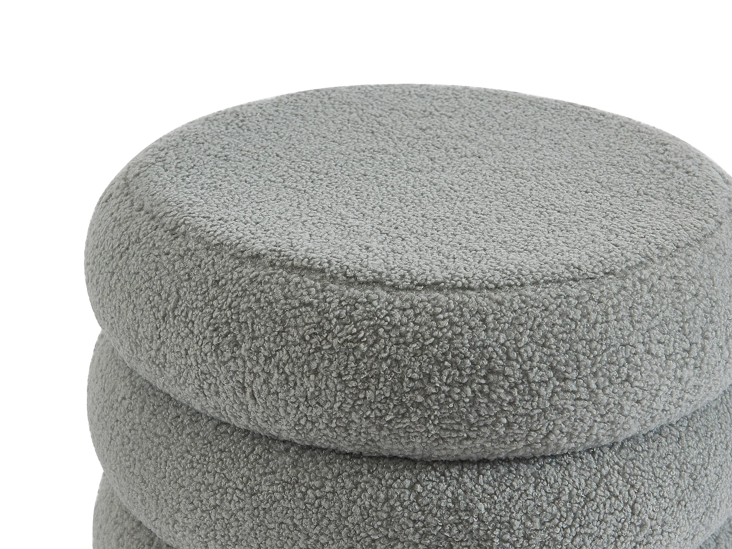 Pouf en tissu bouclette gris ECAMBI