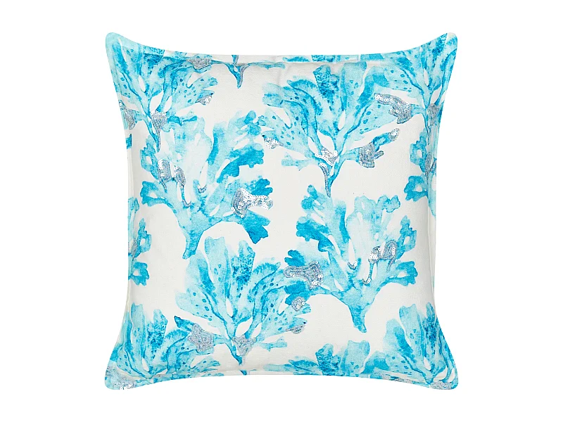 Coussin ROCKWEED Coton 45 x 45 cm Blanc Motif floral