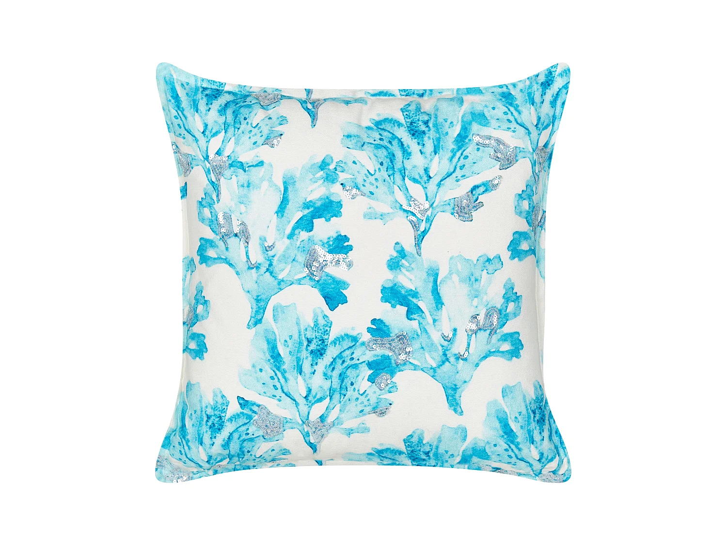 Coussin ROCKWEED Coton 45 x 45 cm Blanc Motif floral
