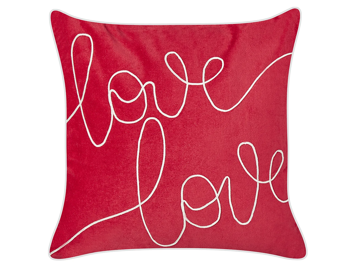 Lot de 2 coussins décoratifs SIDERASIS Velours 45 x 45 cm Rouge Texte