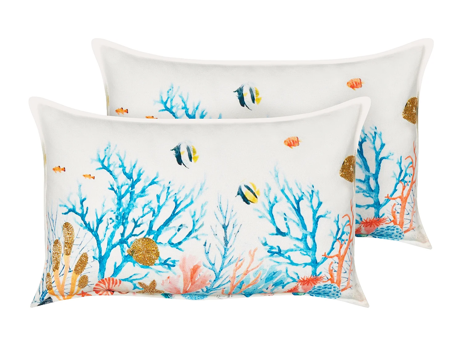 Lot de 2 coussins décoratifs EELGRASS Coton 30 x 50 cm Multicolore Motif animal