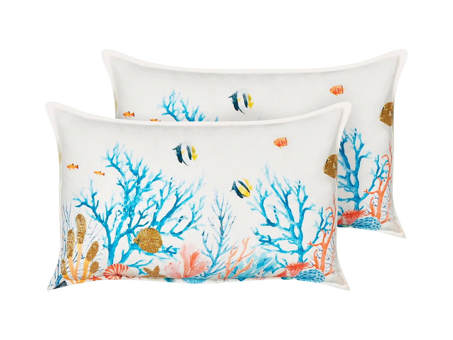 Lot de 2 coussins décoratifs EELGRASS Coton 30 x 50 cm Multicolore Motif animal