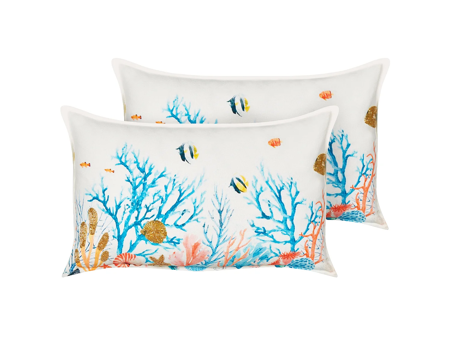 Lot de 2 coussins décoratifs EELGRASS Coton 30 x 50 cm Multicolore Motif animal