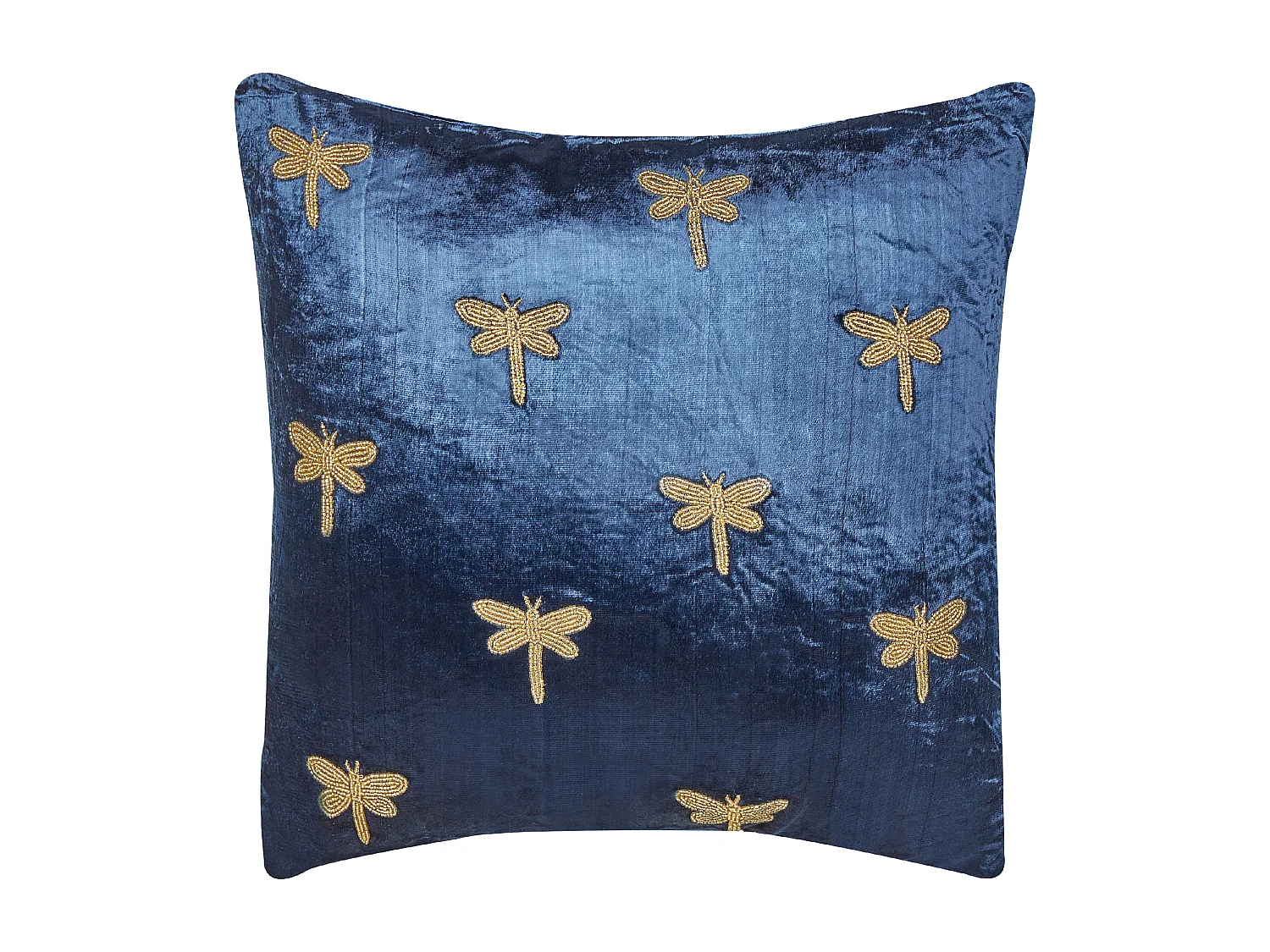 Lot de 2 coussins décoratifs BLUESTEM Velours 45 x 45 cm Bleu marine Motif animal